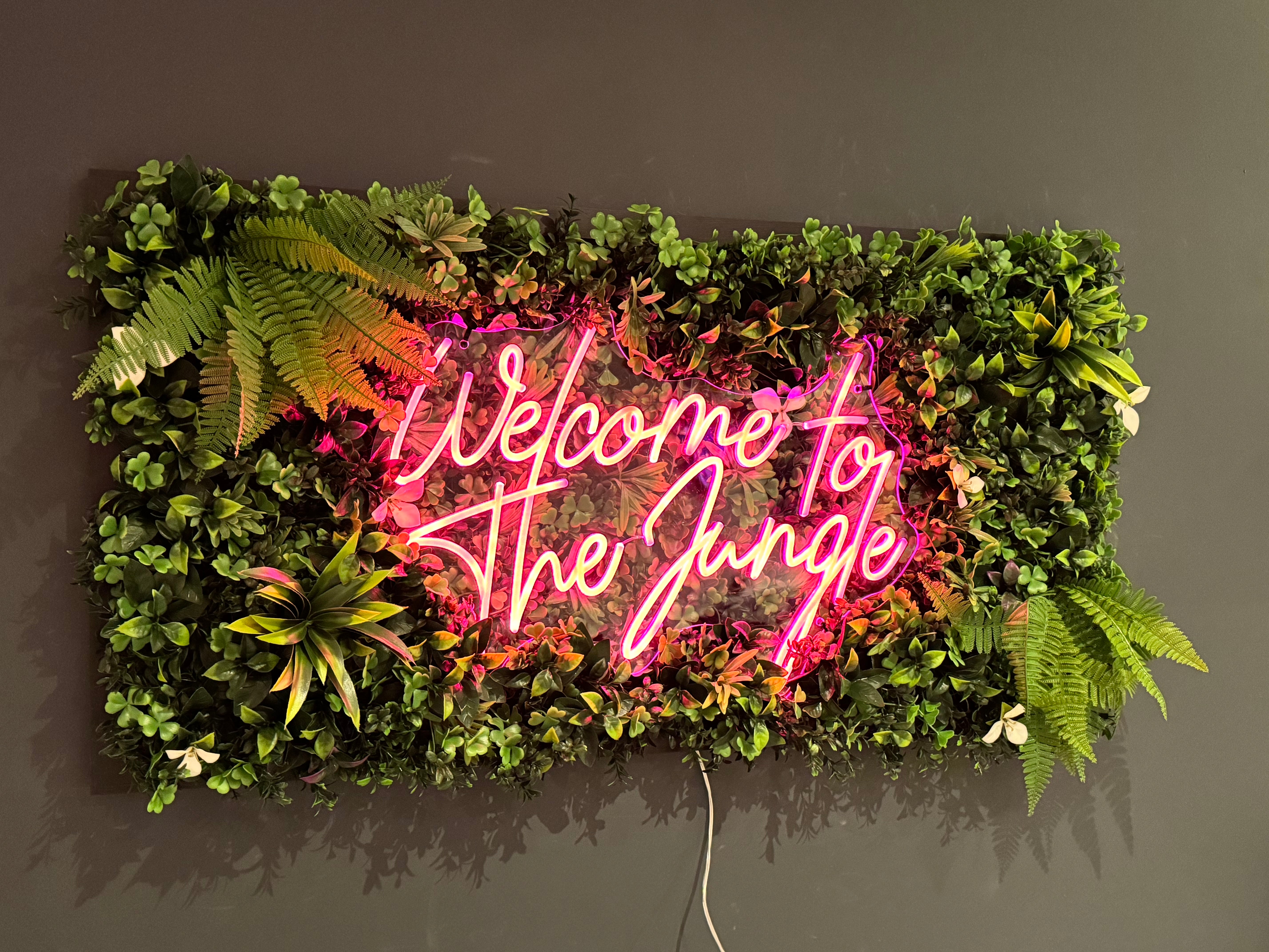 Welcome to the Jungle Tropical Framed LED sign