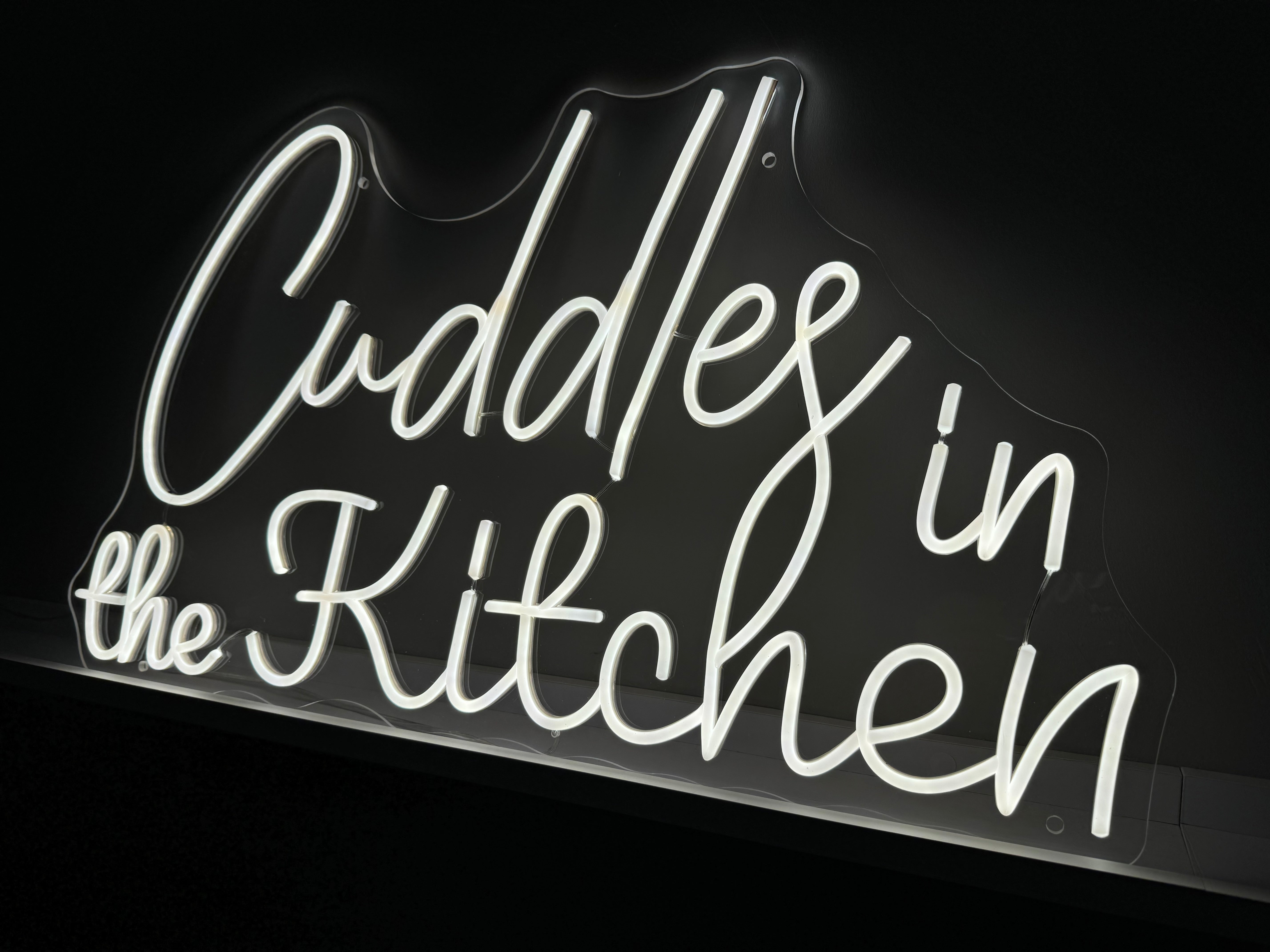 Cuddles In The Kitchen Individual LED Sign Warm White