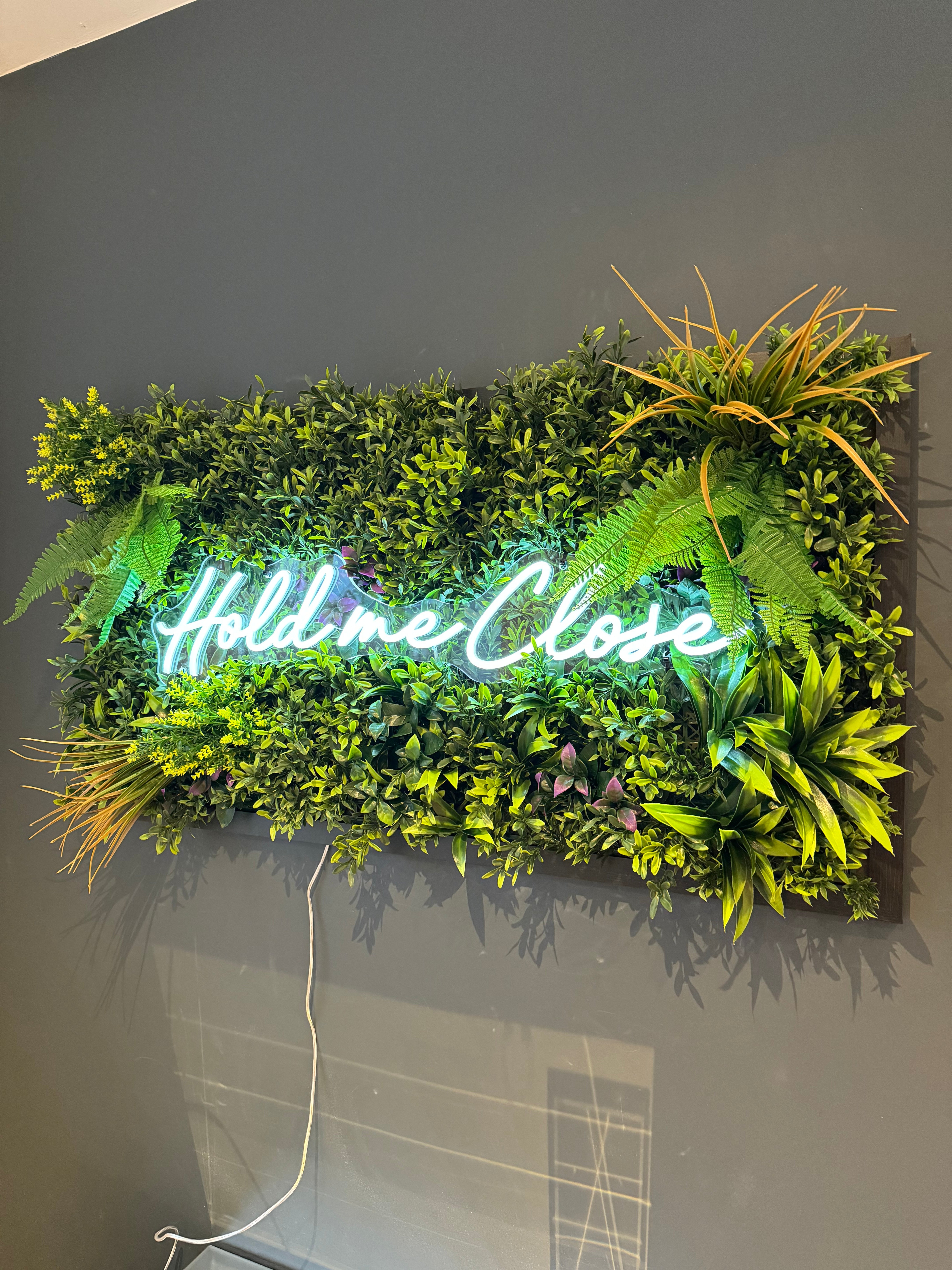 Hold Me Close Tropical Framed LED sign