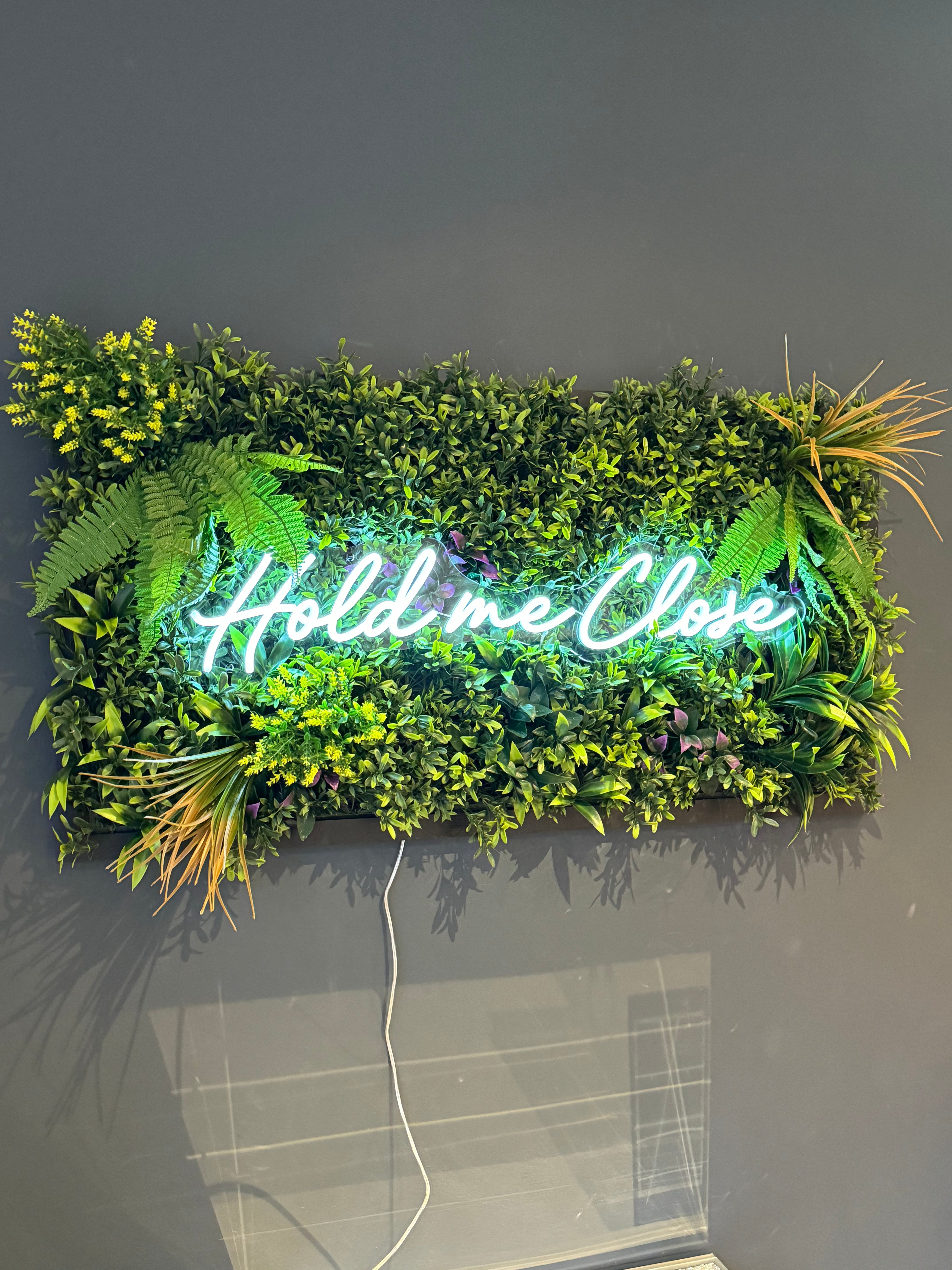 Hold Me Close Tropical Framed LED sign