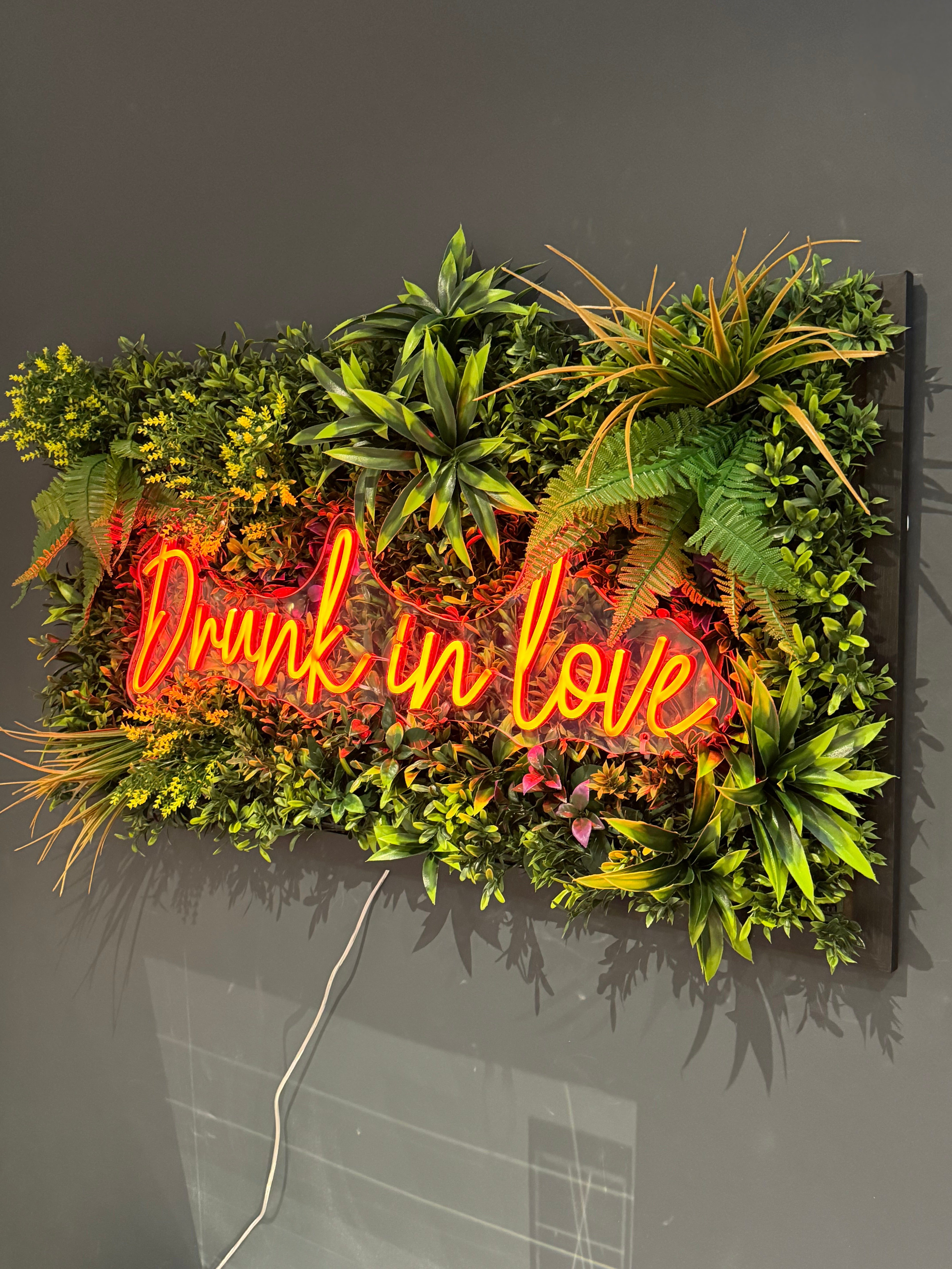 Drunk In Love Tropical Framed LED sign