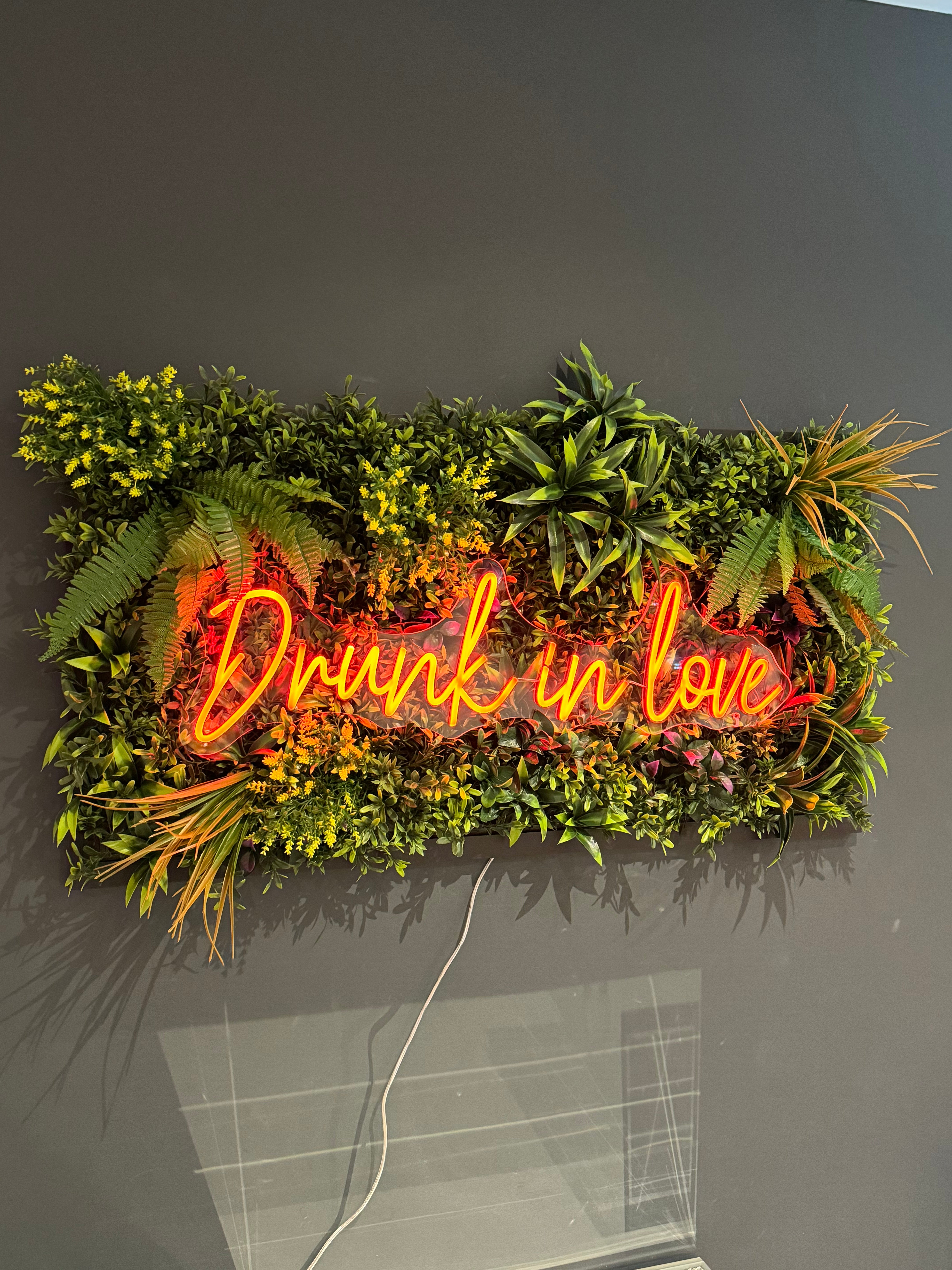 Drunk In Love Tropical Framed LED sign