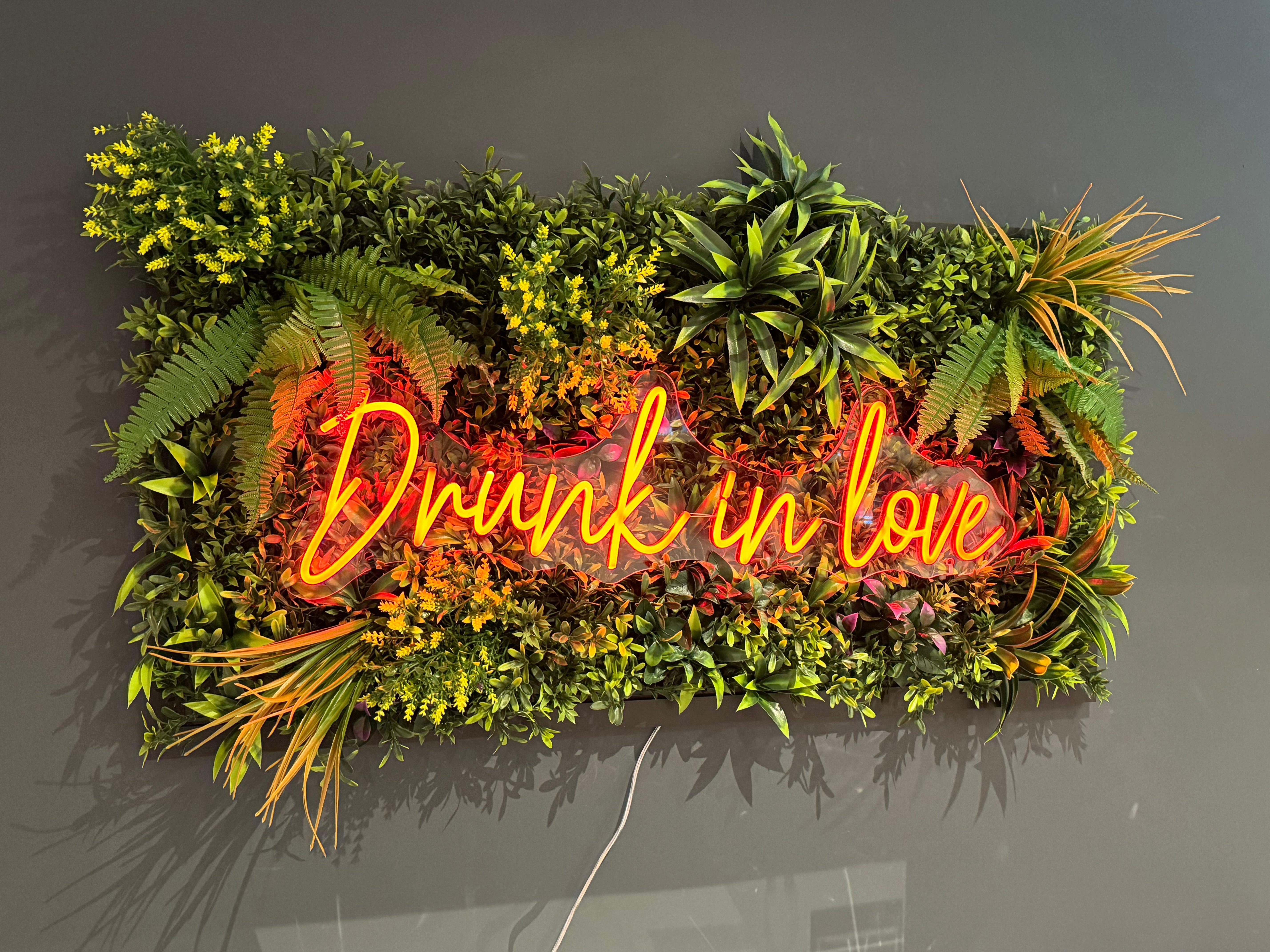 Drunk In Love Tropical Framed LED sign