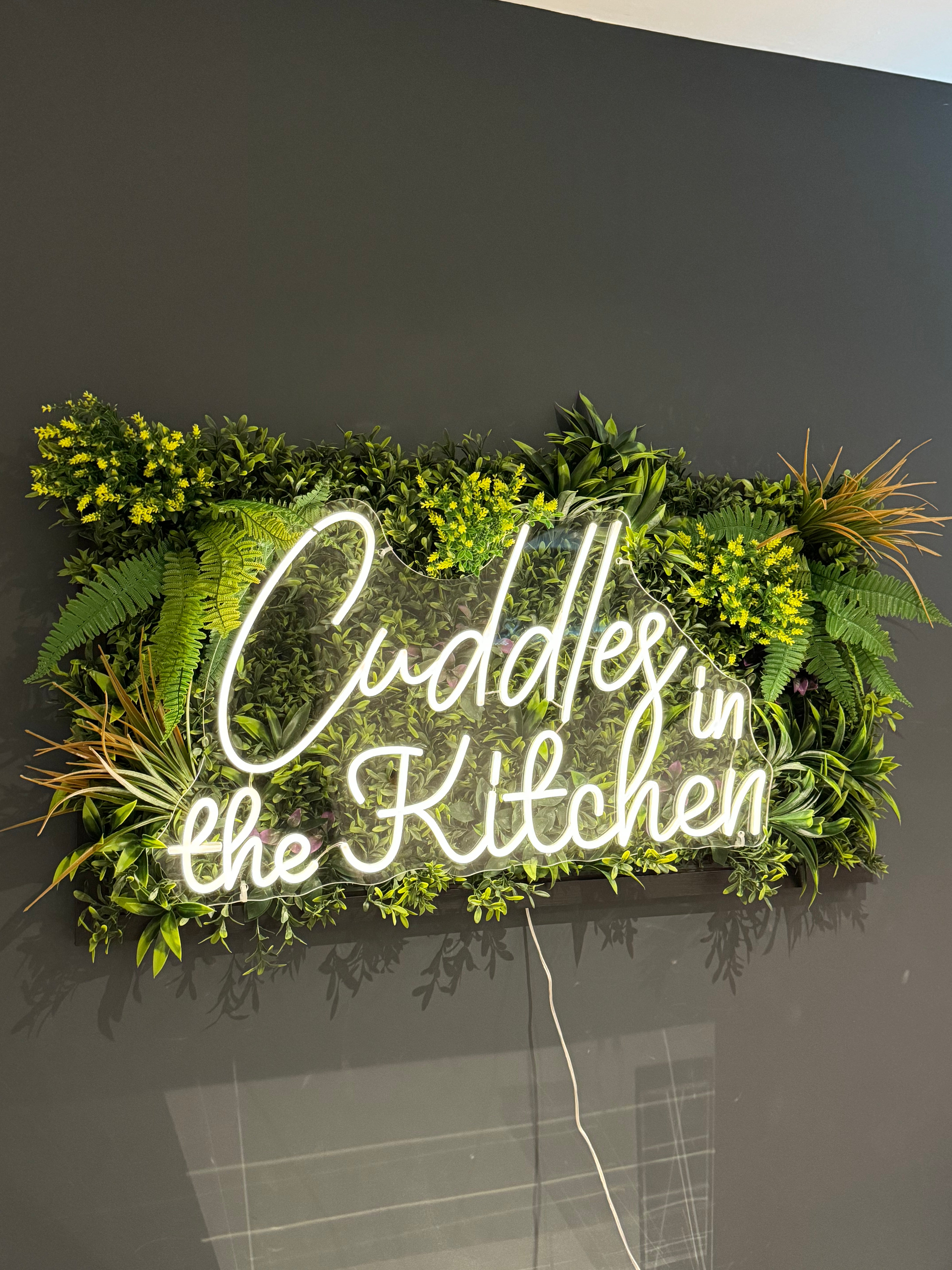 Cuddles In The Kitchen Tropical Framed LED sign