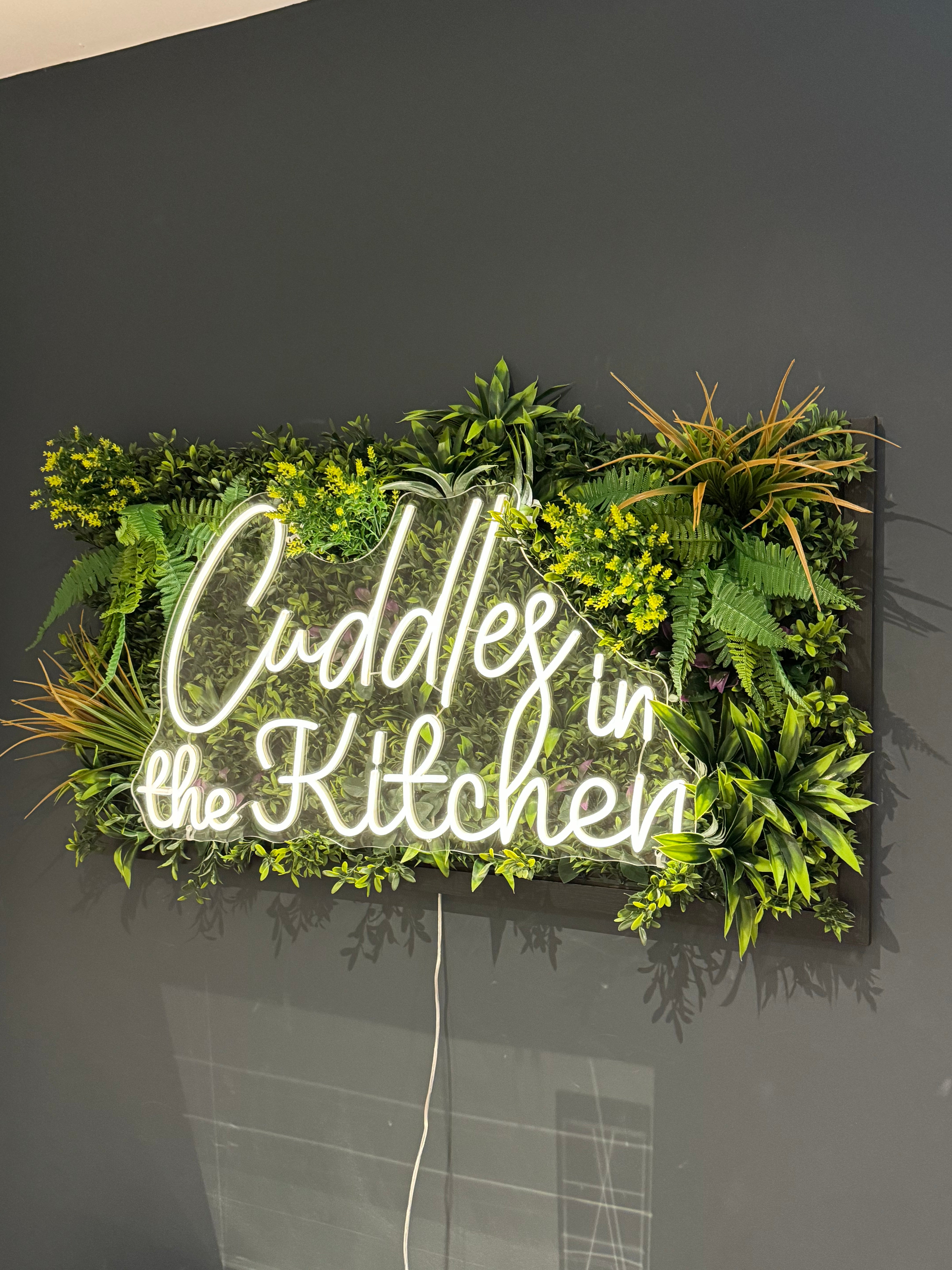 Cuddles In The Kitchen Tropical Framed LED sign