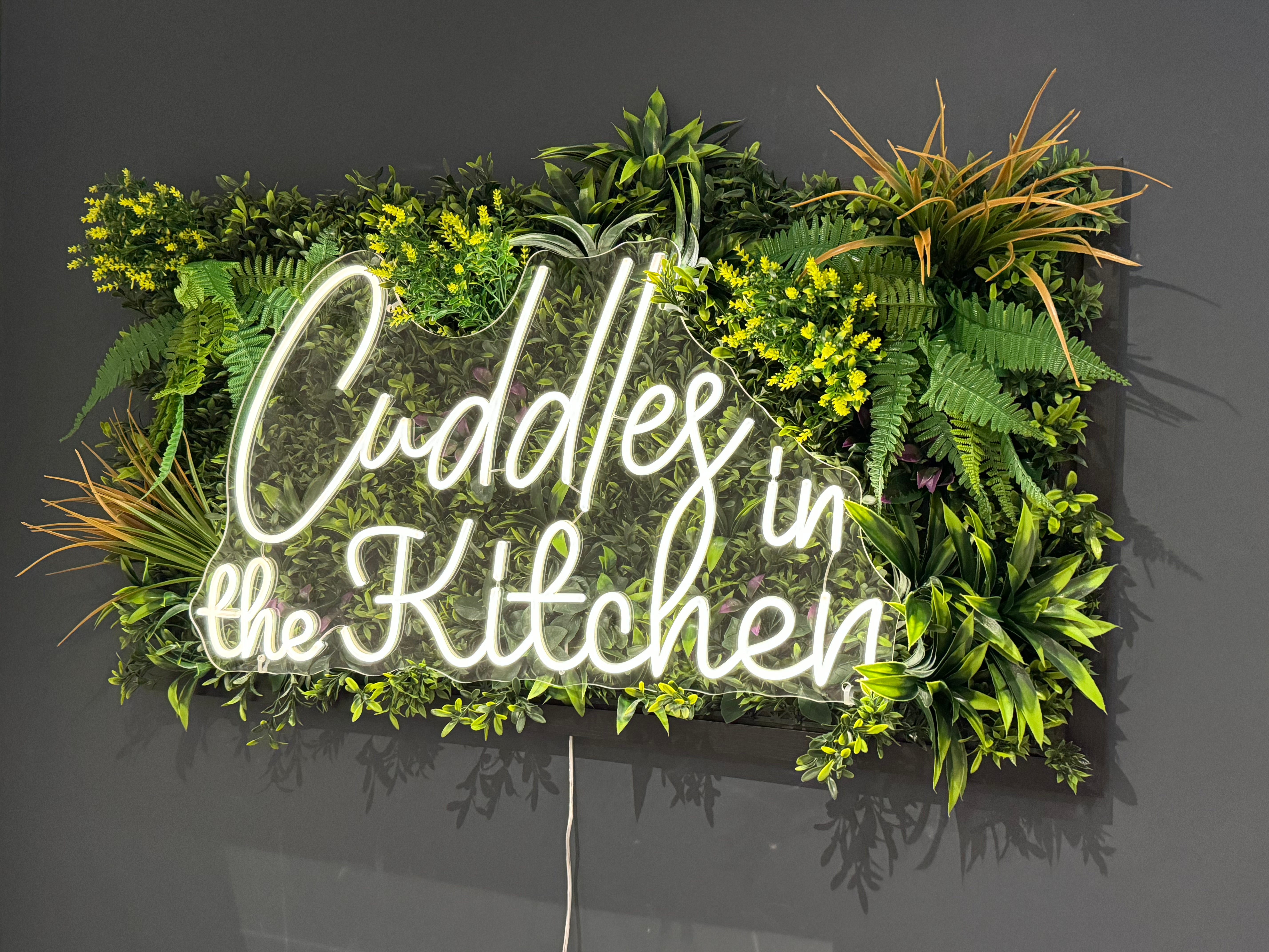 Cuddles In The Kitchen Tropical Framed LED sign