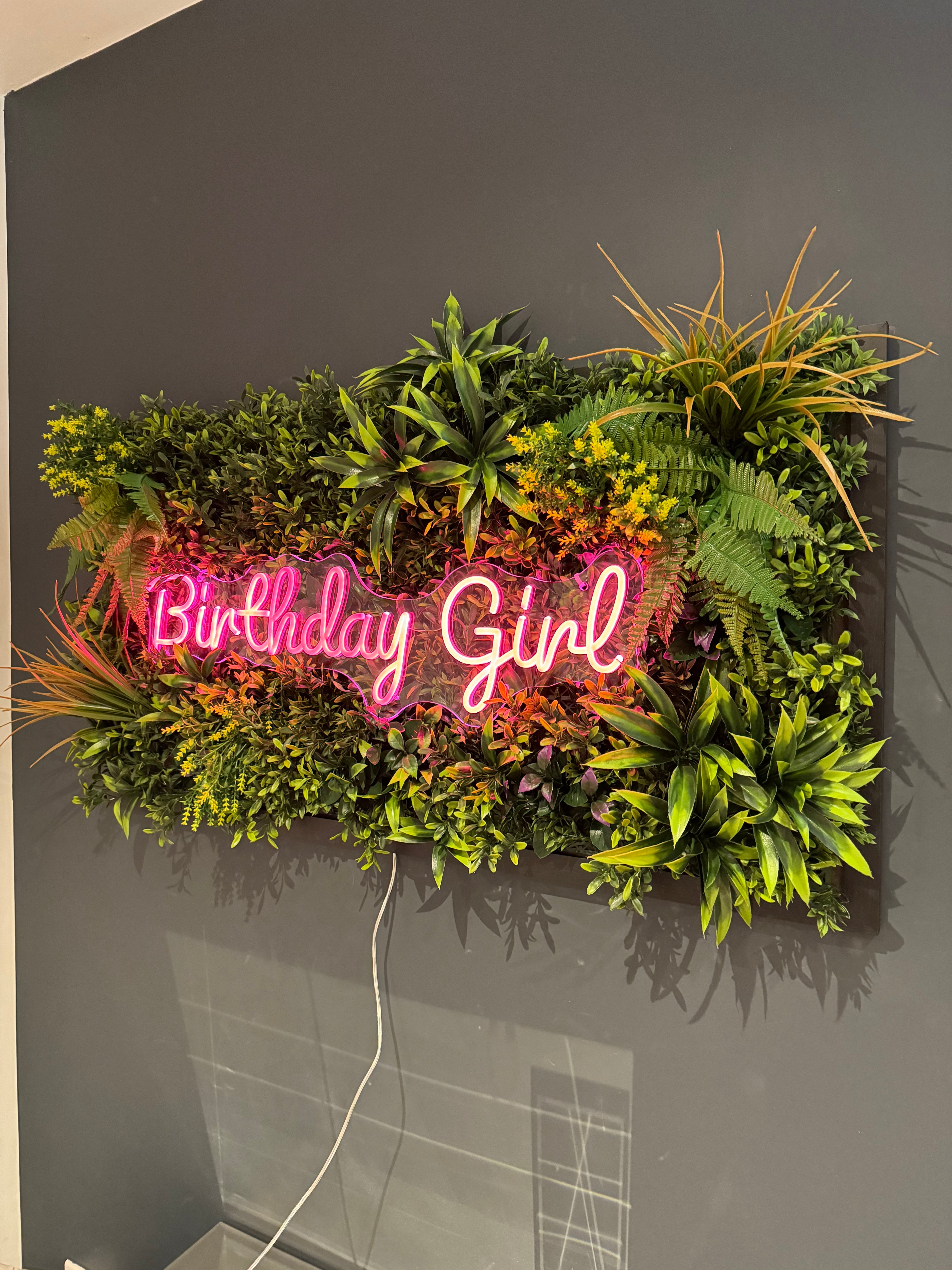 Birthday Girl Tropical Framed LED sign