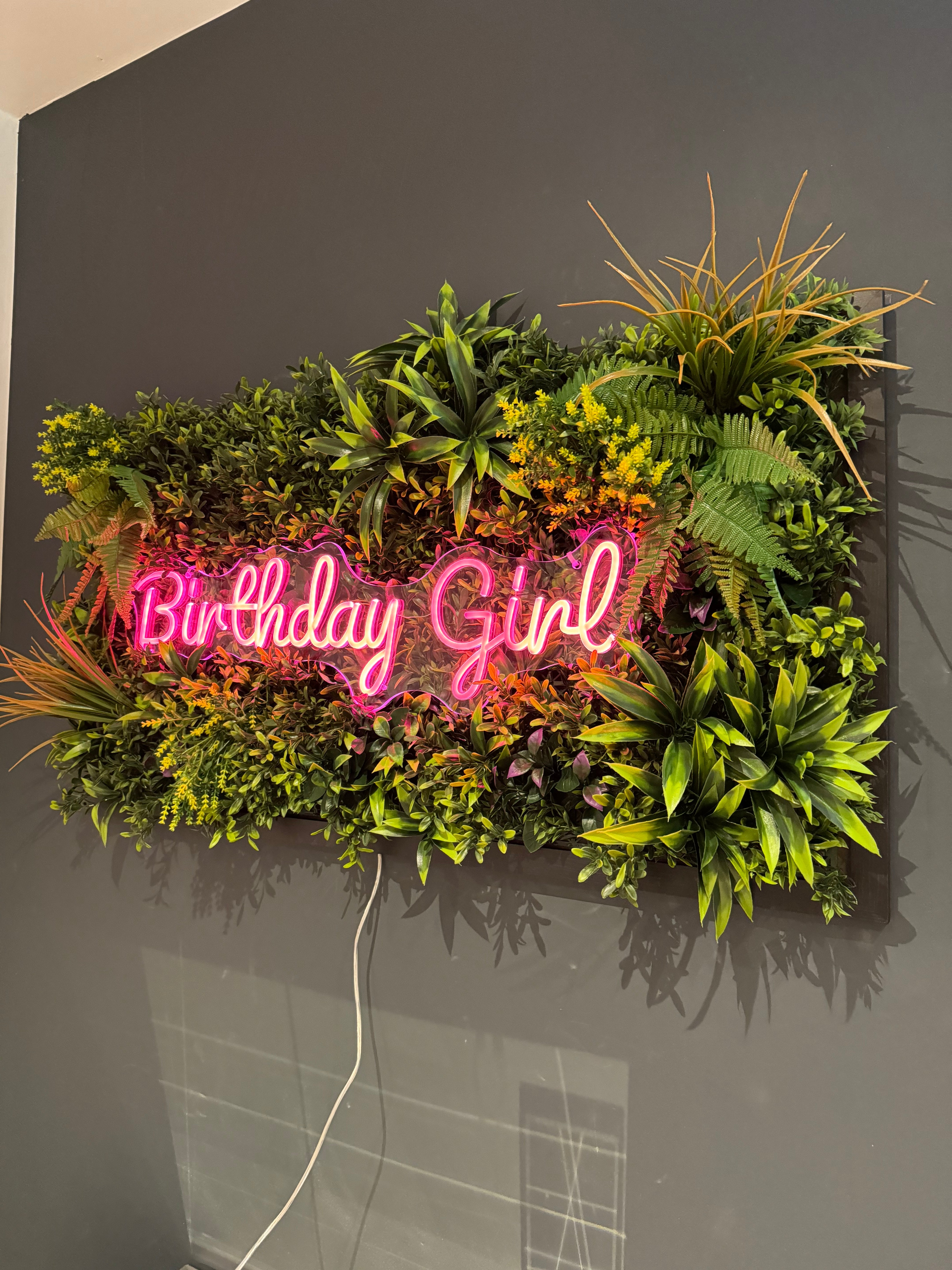 Birthday Girl Tropical Framed LED sign