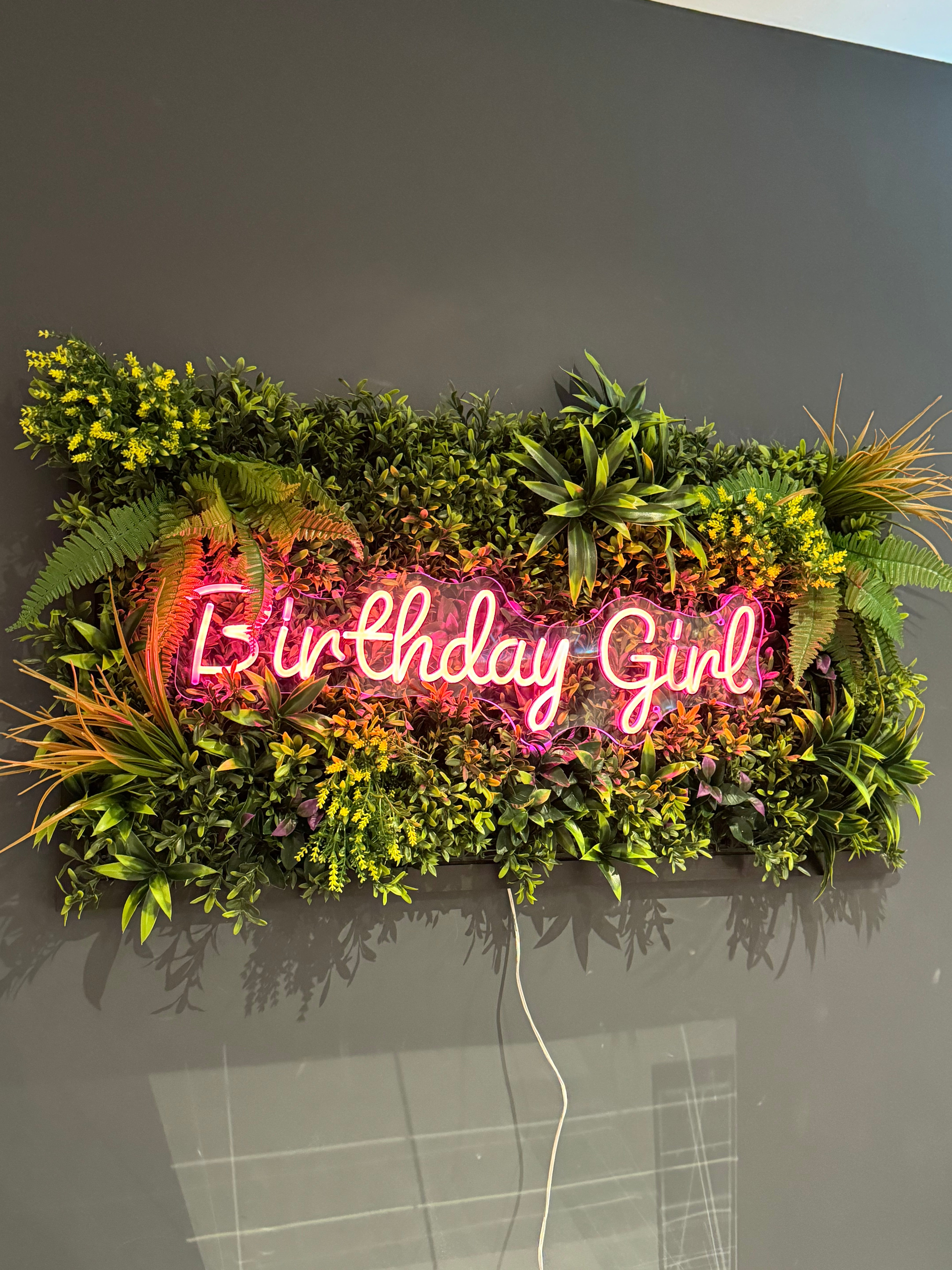 Birthday Girl Tropical Framed LED sign