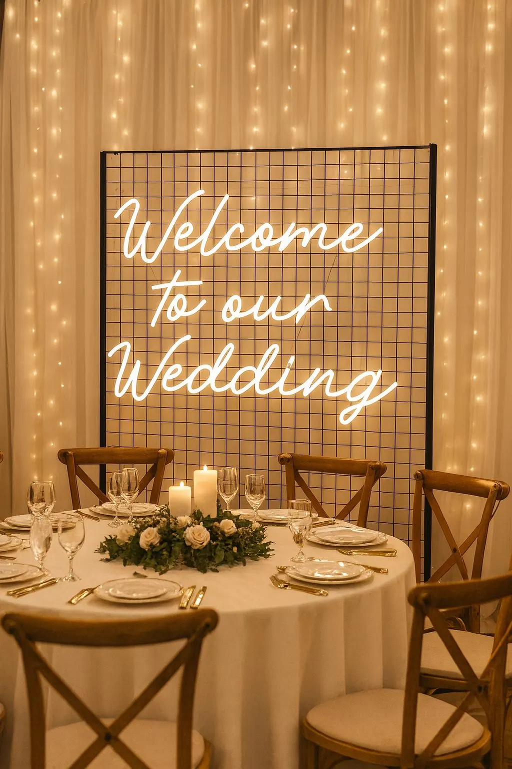 Welcome To Our Wedding Individual Neon LED Sign HIRE