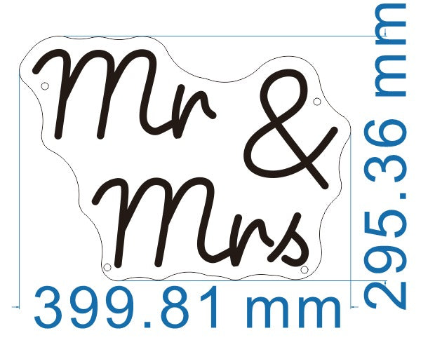 Mr & Mrs Individual LED Sign Cold White