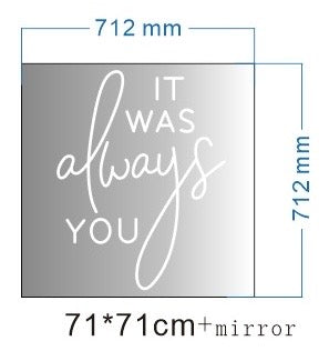 It Was Always You LED Neon Framed Sign Gold Mirrored