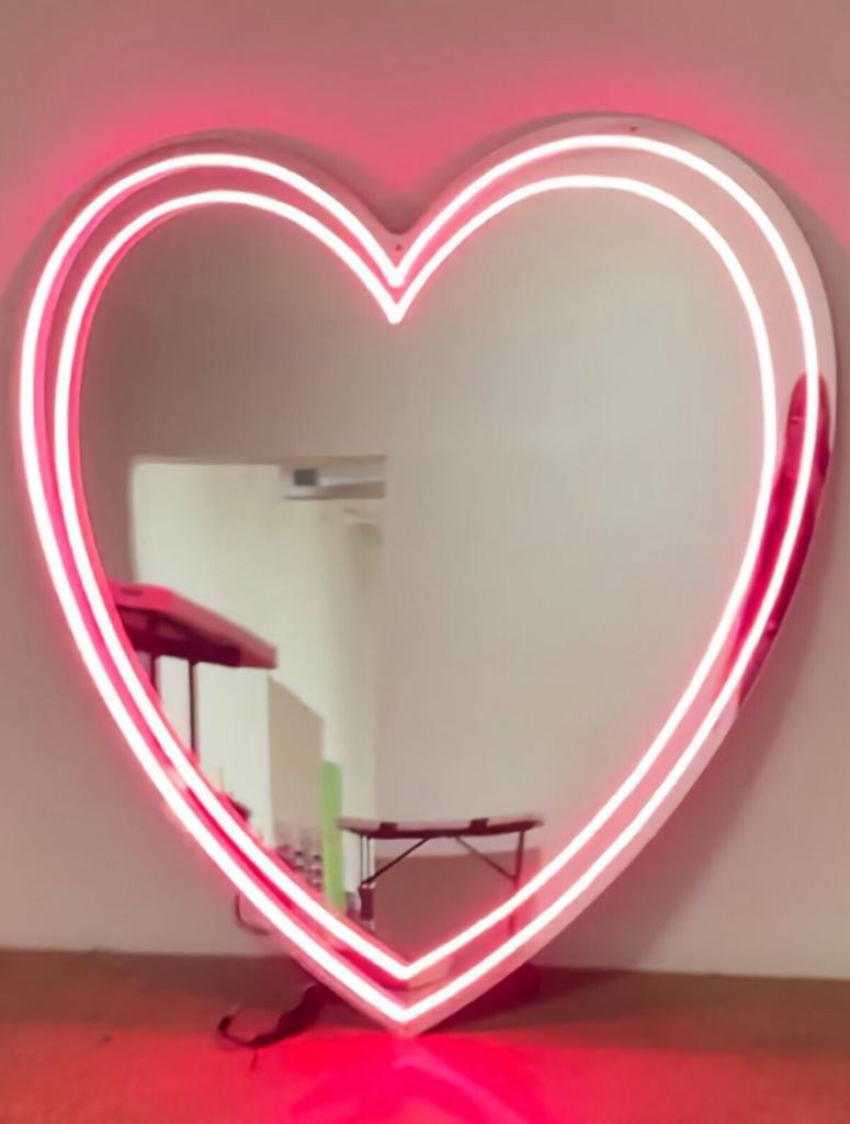 Heart Shape Mirror Effect Neon LED sign