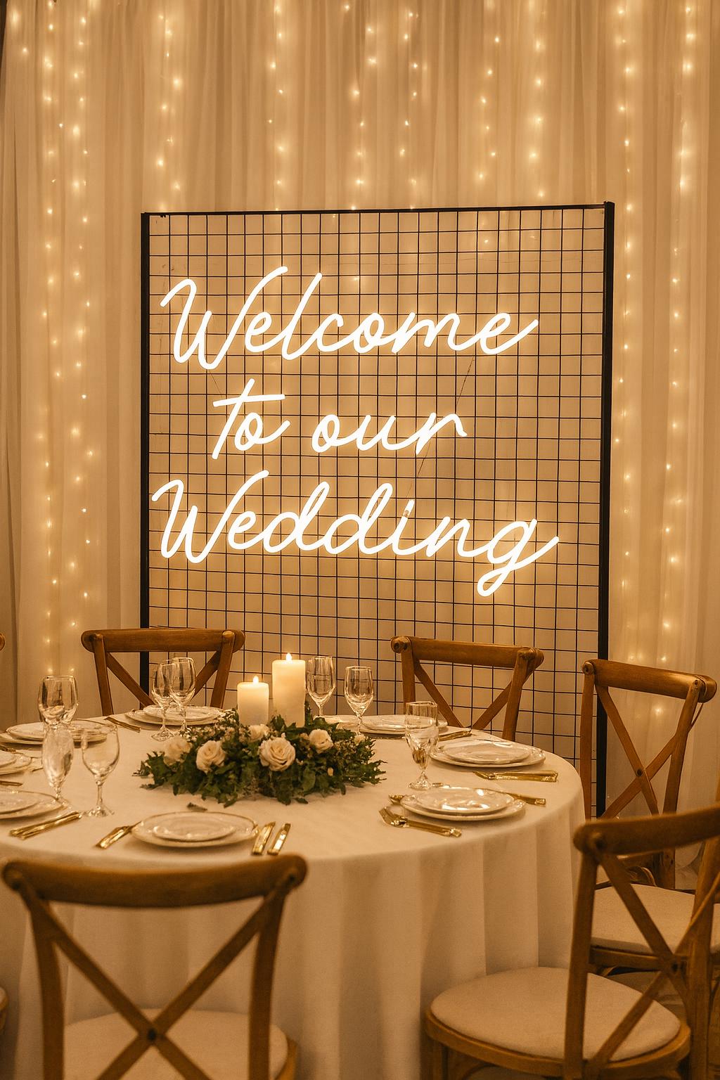 Welcome To Our Wedding Neon LED Individual Sign