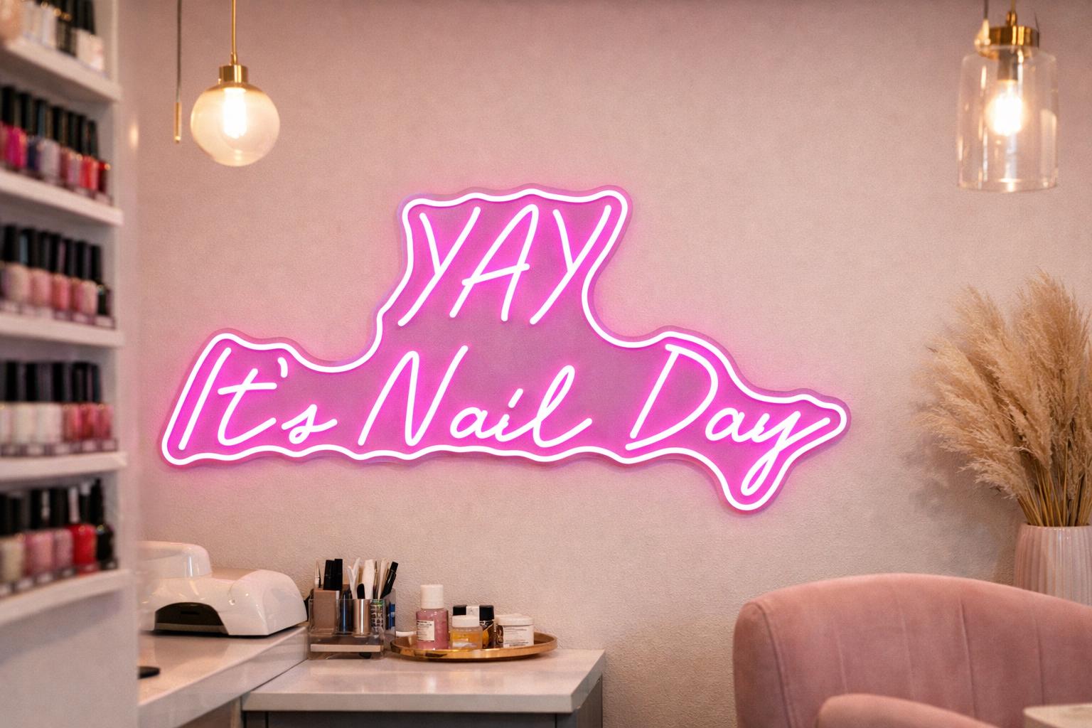 YAY It's Nail Day Neon LED Individual Sign