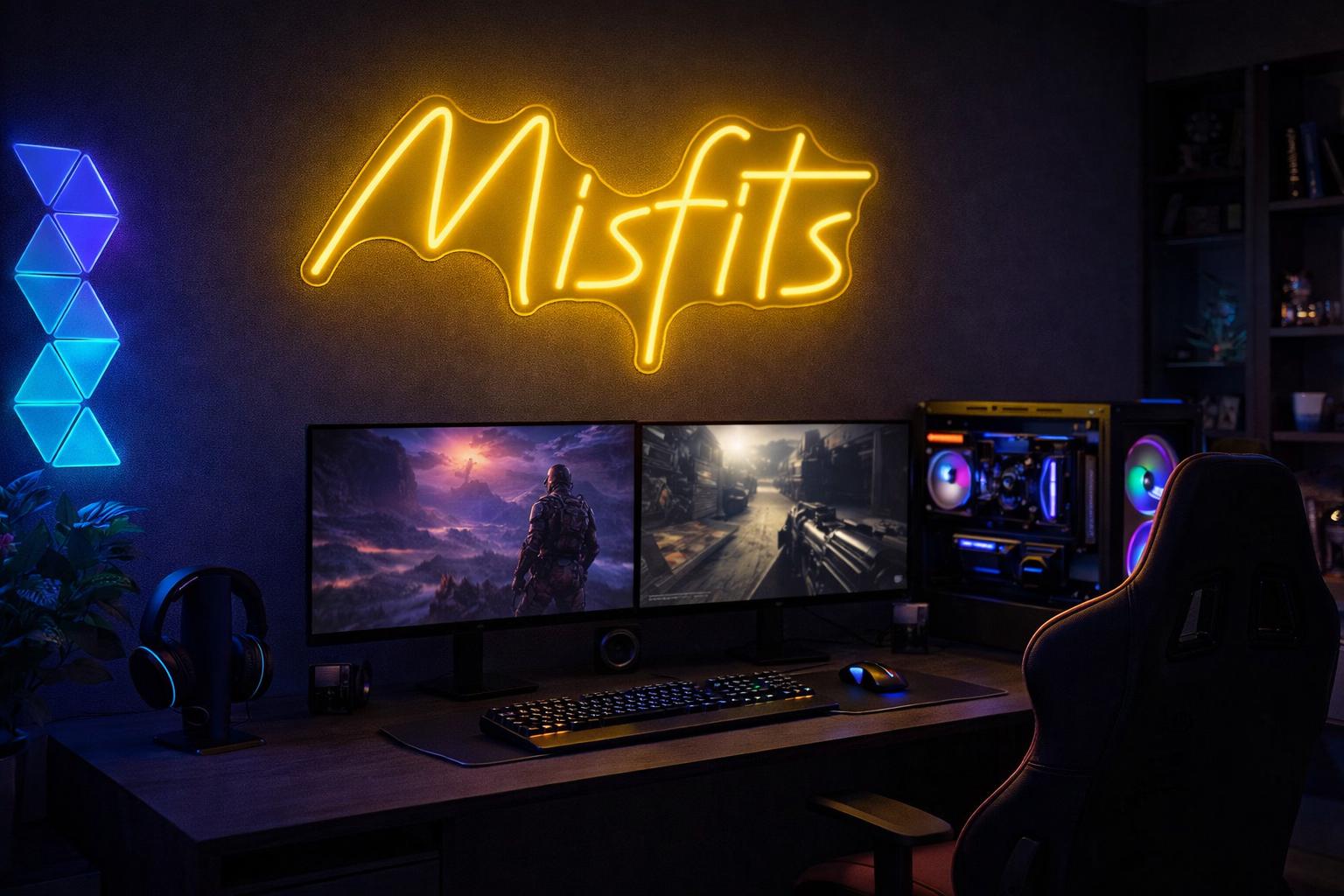 Misfits Individual Neon LED Sign Yellow