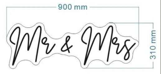 Mr & Mrs Individual Neon LED Sign HIRE