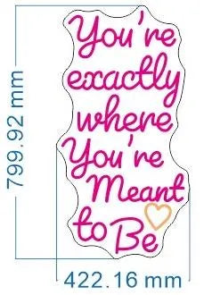 You're Exactly Where You're Meant To Be Neon LED Individual Sign
