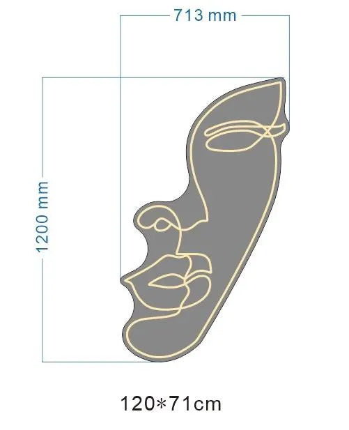 Abstract Face Neon LED Individual Sign