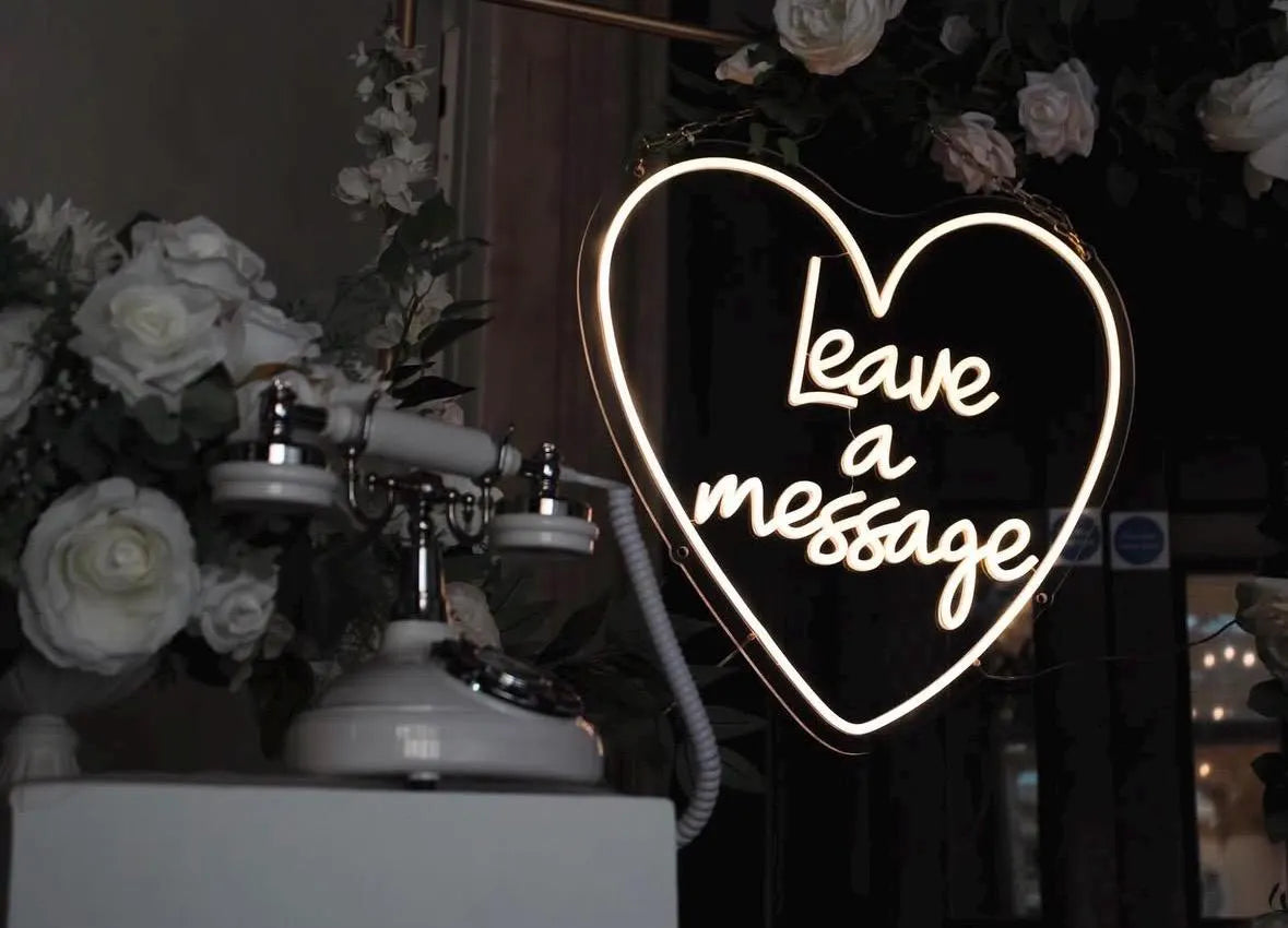 Leave A Message Heart Neon LED Individual Sign