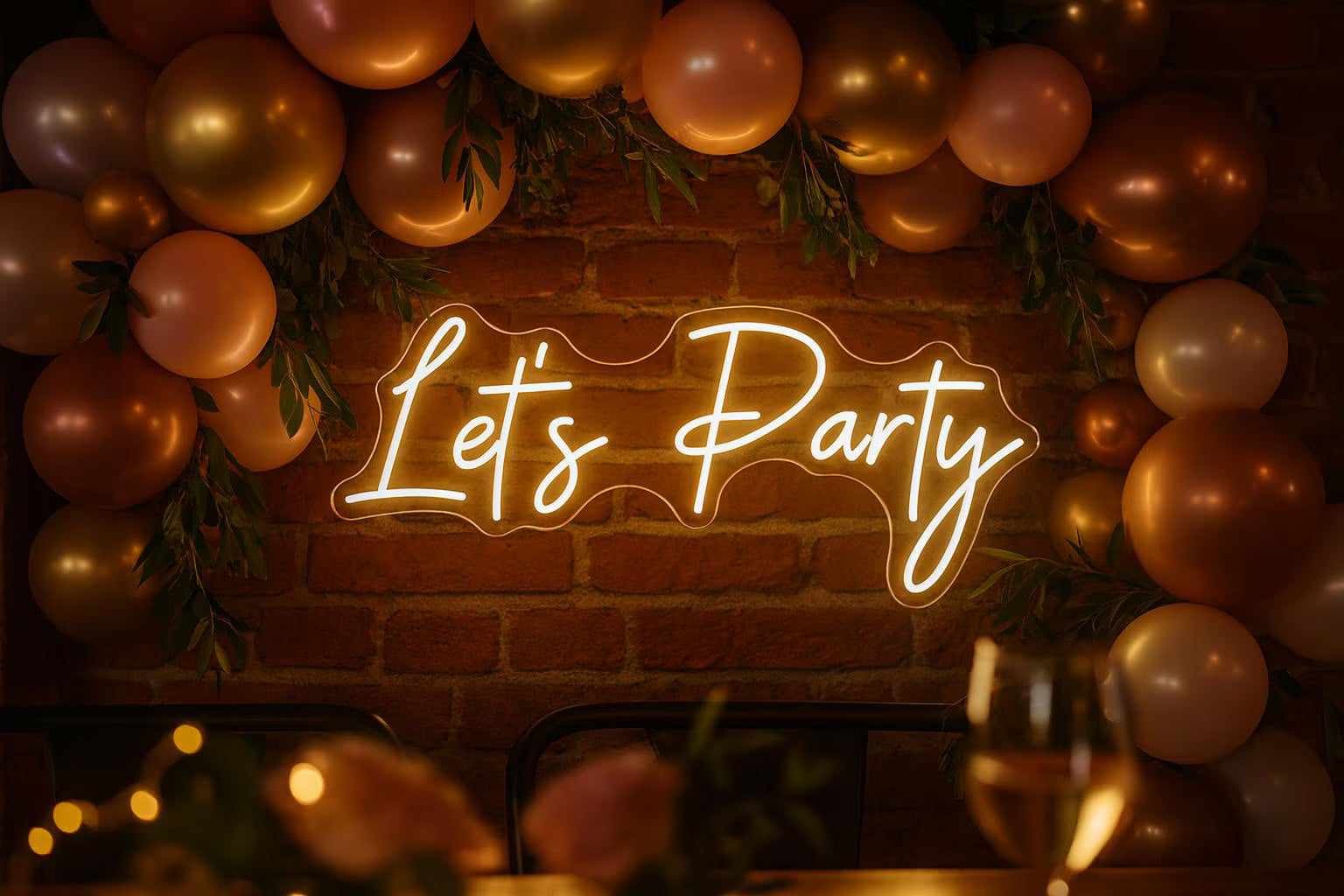 Let's Party Neon LED Individual Sign