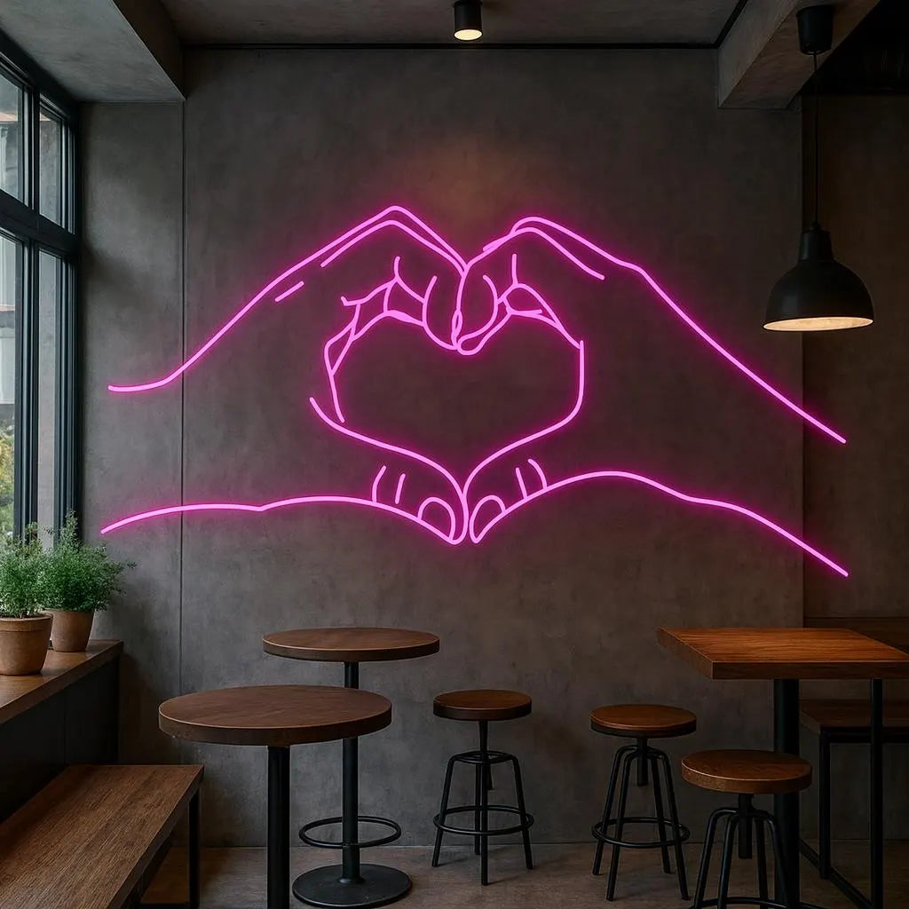 Love Heart Hands Neon LED Individual Sign