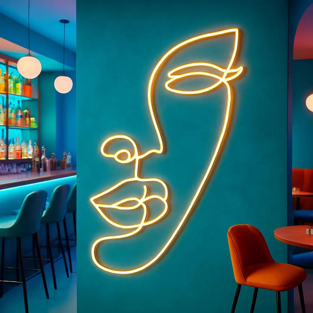 Abstract Face Neon LED Individual Sign