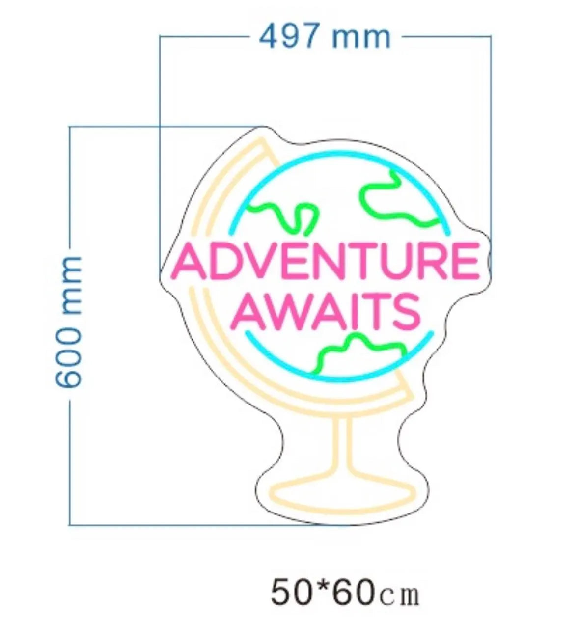 Adventure Awaits Neon LED Individual Sign