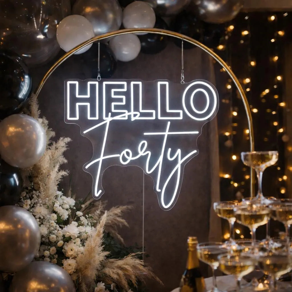 Hello Forty Neon LED Individual Sign