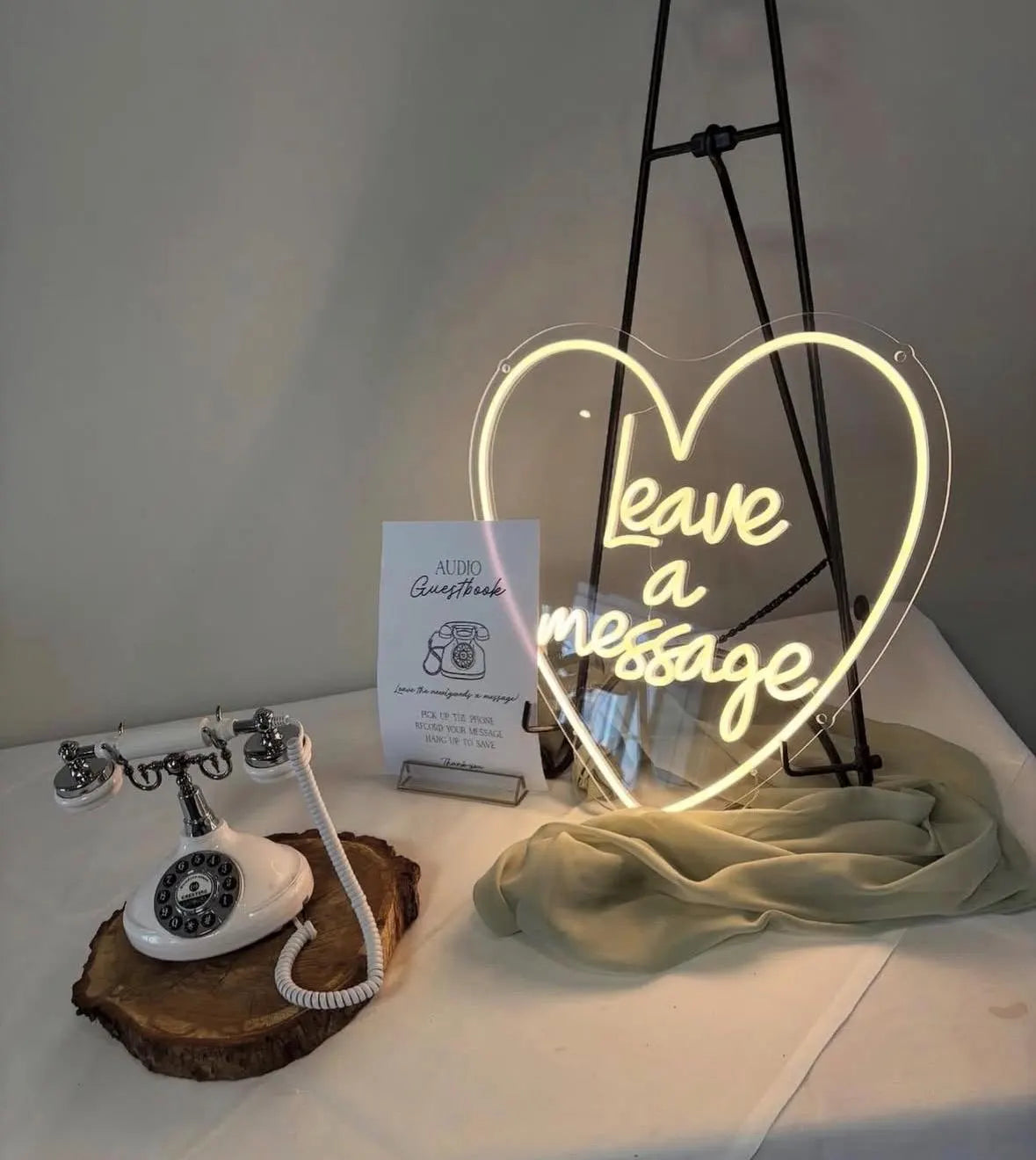 Leave A Message Heart Neon LED Individual Sign