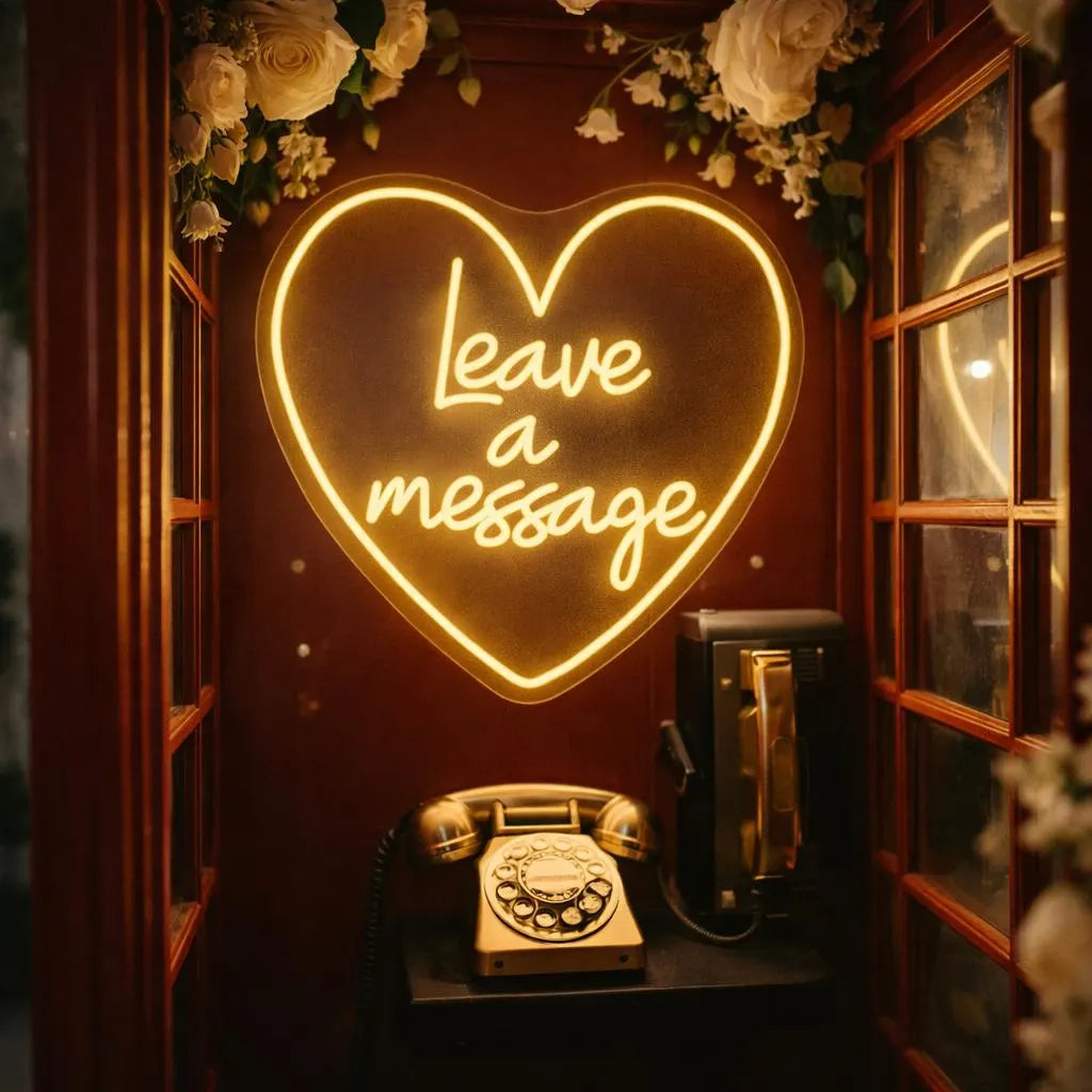 Leave A Message Heart Neon LED Individual Sign