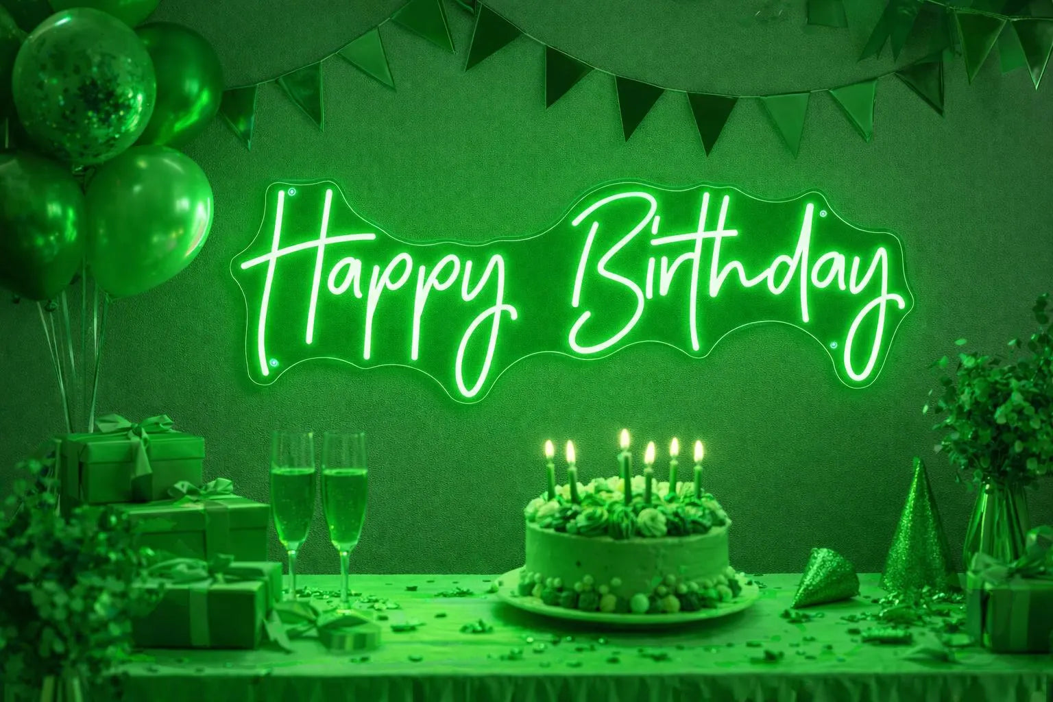 Happy Birthday RGB Neon LED Sign HIRE