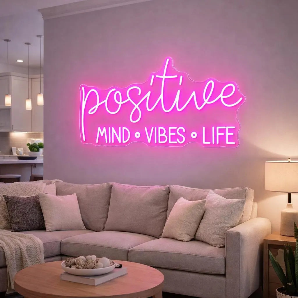 Positive Mind Vibes Life Neon LED Individual Sign