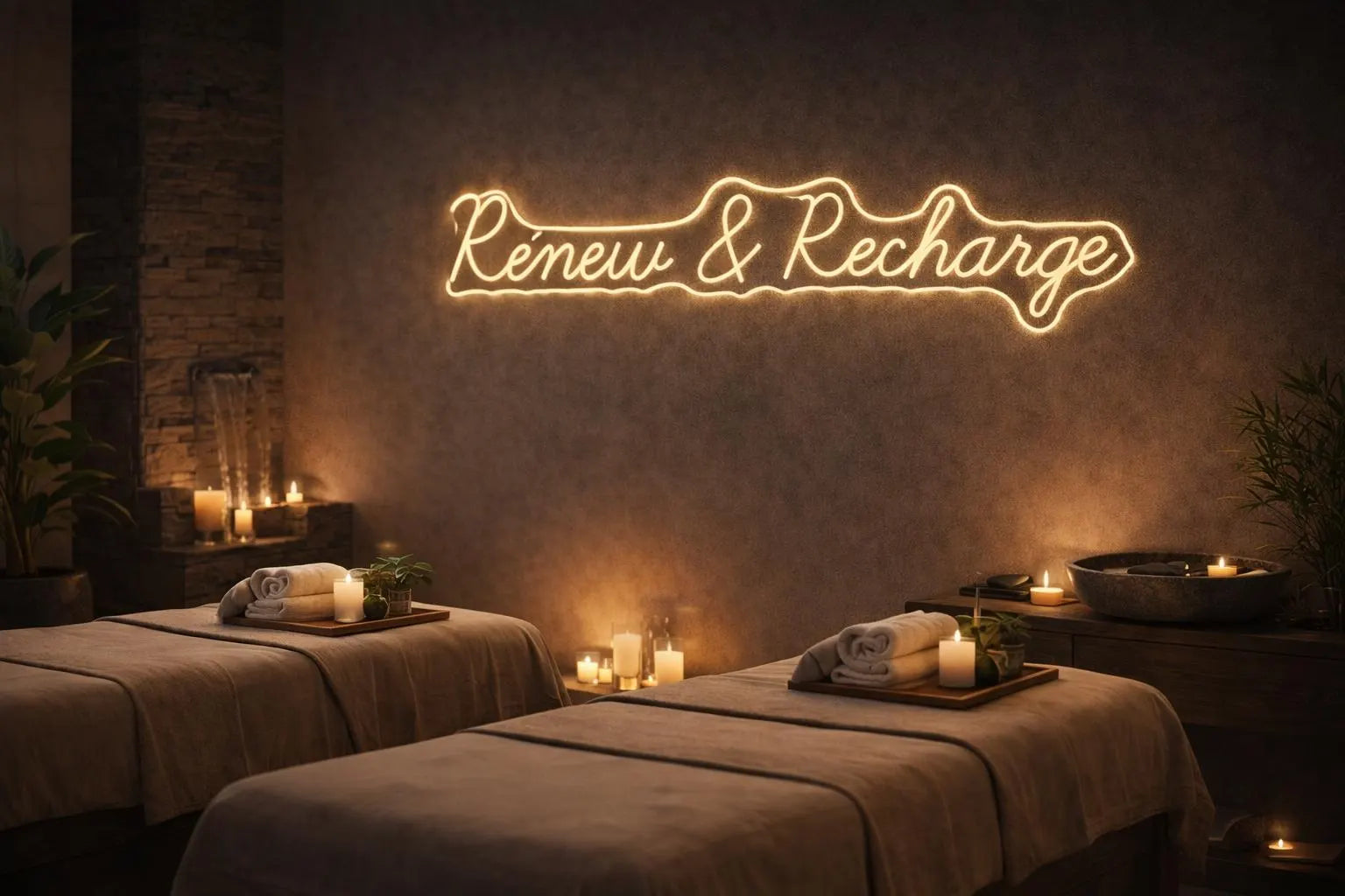 Renew & Recharge Neon LED Individual Sign